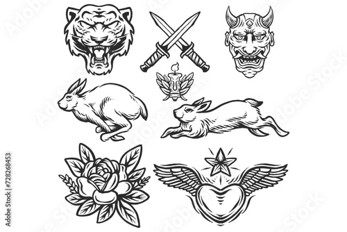 Monochrome set Illustration