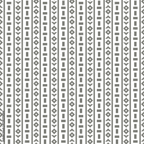 Seamless vector pattern of vertical rows with simple shapes, abstract geometric monochrome background, wallpaper, textile print, wrapping paper.