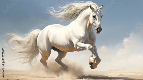 White unircorn horse © Little