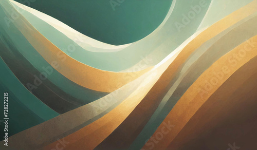 abstract curve line background mountain landscape boho color illustration photo