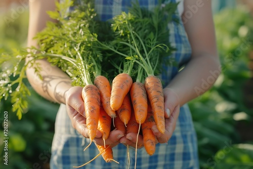 carrots harvest in the garden