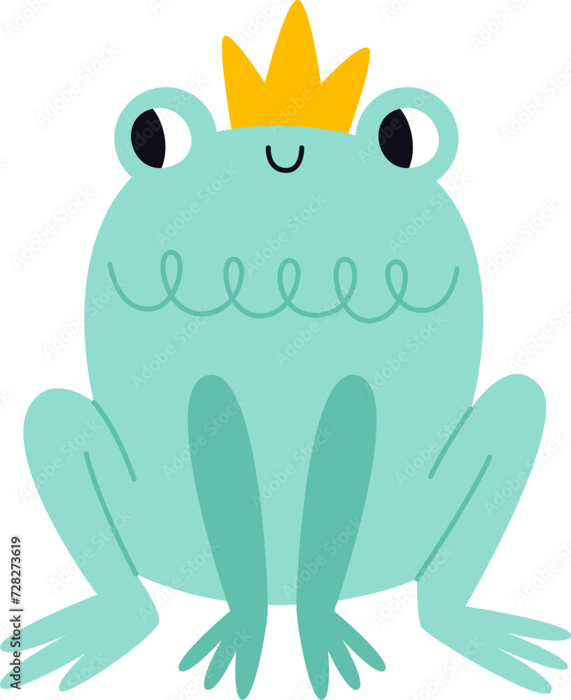 Fototapeta premium Childish Frog With Crown