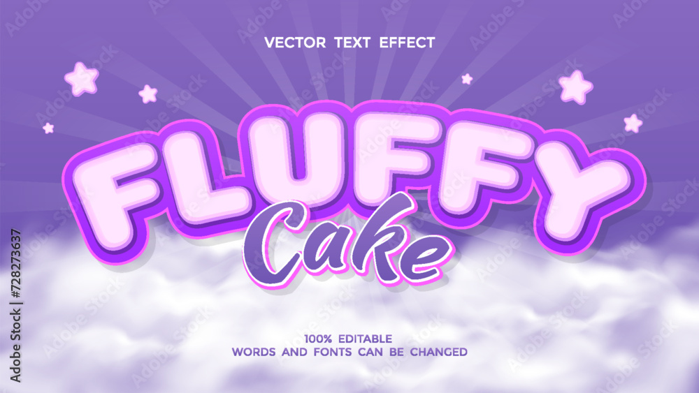 fluffy cake editable text effect 