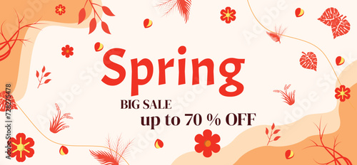 spring background display poster sale minimalist creative design template