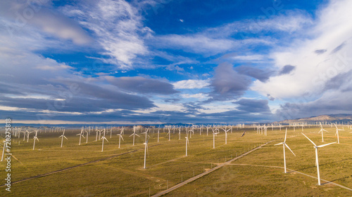 Windmills, Sustainable Energy, Mojave California, Drone Aerial Shots