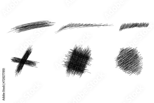 Sketch line strokes. Hand drawn scrawl scribble doodle. Stock vector illustration isolated on a white background.