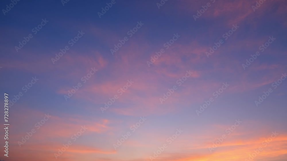 4K : Sunrise sky time lapse - A timelapse captures the majestic sunrise sky adorned with delicate wisps of clouds. Colors blend, transform, and dance across the horizon.
4K : Sunrise sky time lapse - A timelapse captures the majestic sunrise sky adorned with delicate wisps of clouds. Colors blend, transform, and dance across the horizon.