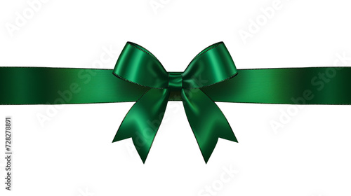 a green bow on a green ribbon