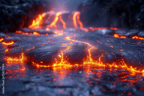 Vulcanic lava lake photo