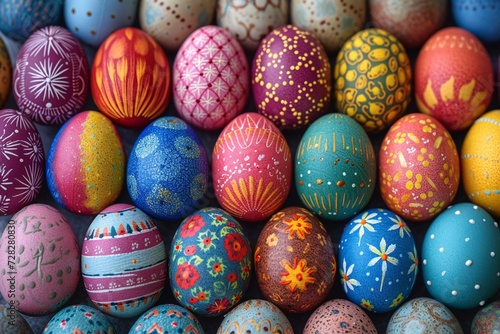 Colorful Eggs in a Rainbow of Colors A Celebration of Spring and Easter Generative AI