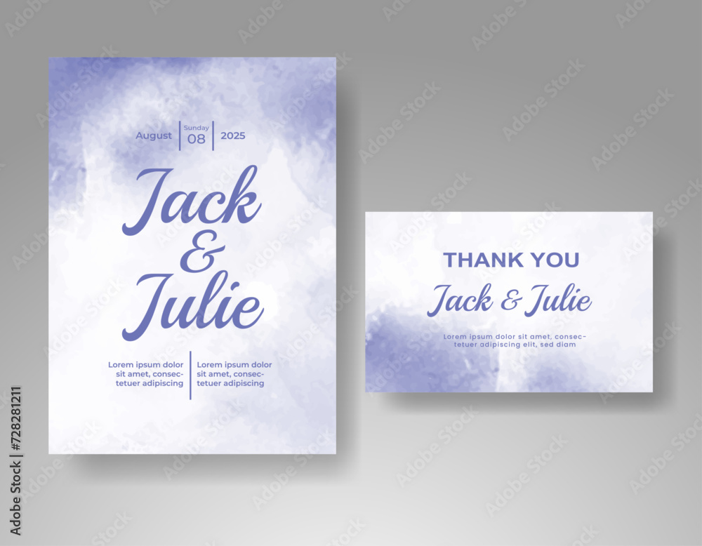Wedding invitation with abstract watercolor background Wedding invitation with abstract watercolor background