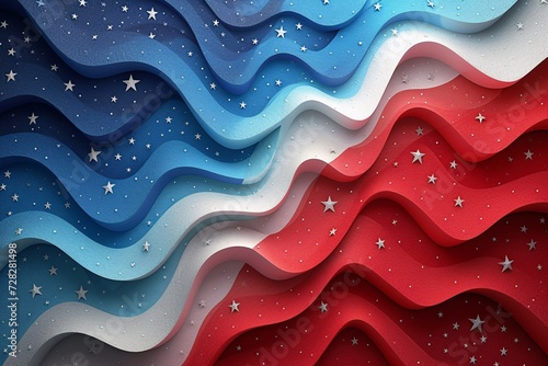 Red, White, and Blue Wave A Celebration of American Pride Generative AI photo