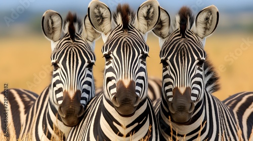 Group of zebras in the savanna.