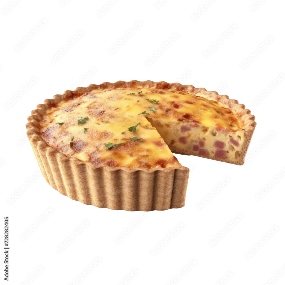 Quiche Lorraine PNG Cutout, Generative AI Quiche Lorraine PNG Cutout, Generative AI