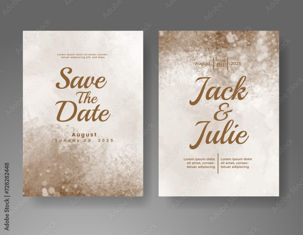 Wedding invitation with abstract watercolor background Wedding invitation with abstract watercolor background