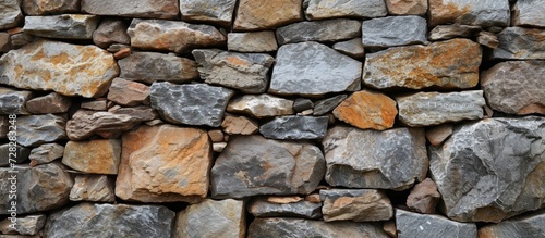 Exquisite Old Stone Wall - A Stunning Composition of Different Sizes Stones Evokes Timeless Charm and Adds Character to Any Space