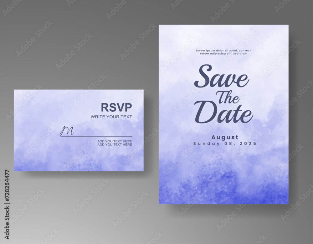 Obraz premium Wedding invitation with abstract watercolor background