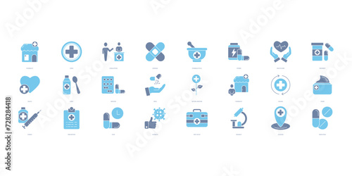pharmachy icons set. Set of editable stroke icons.Vector set of pharmachy