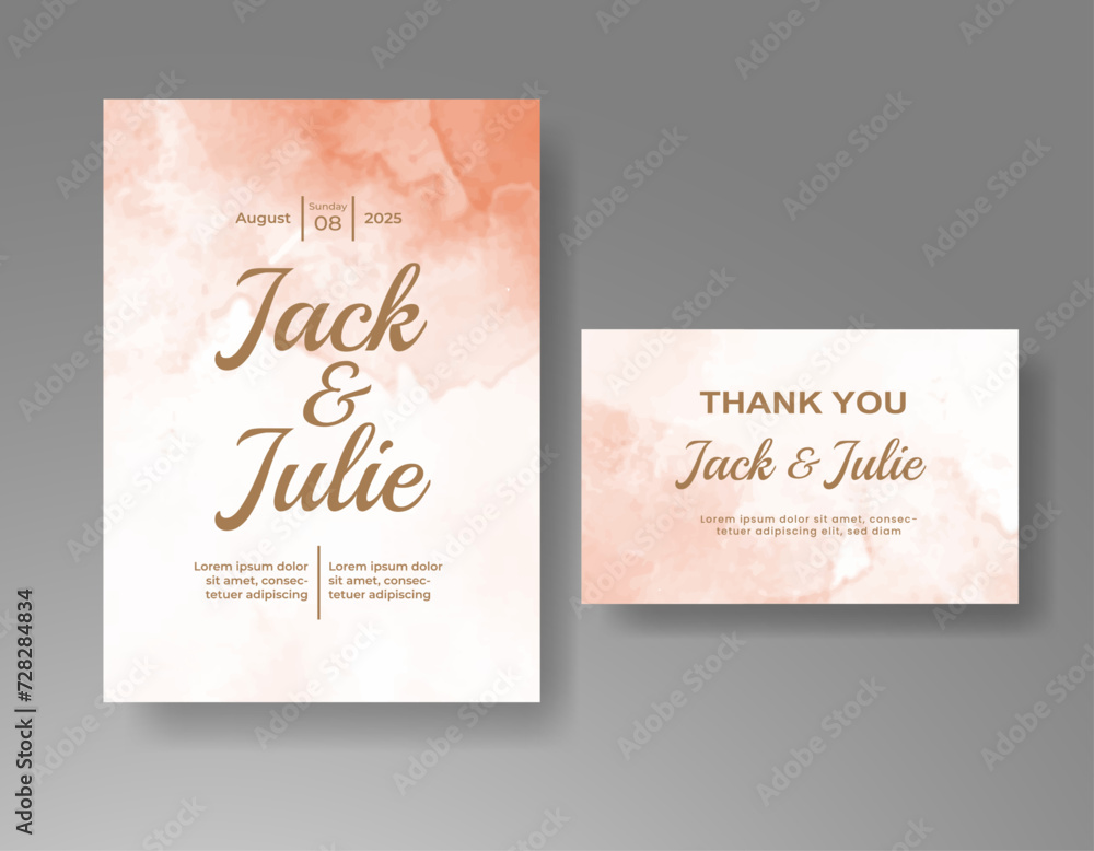 Wedding invitation with abstract watercolor background Wedding invitation with abstract watercolor background