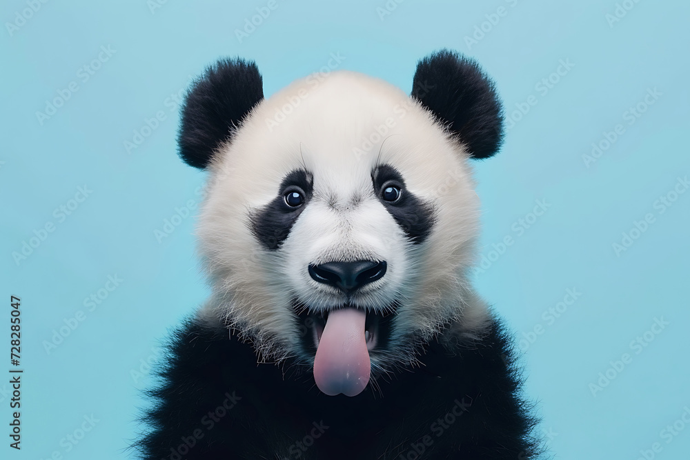 panda sticking out tongue isolated panda sticking out tongue isolated