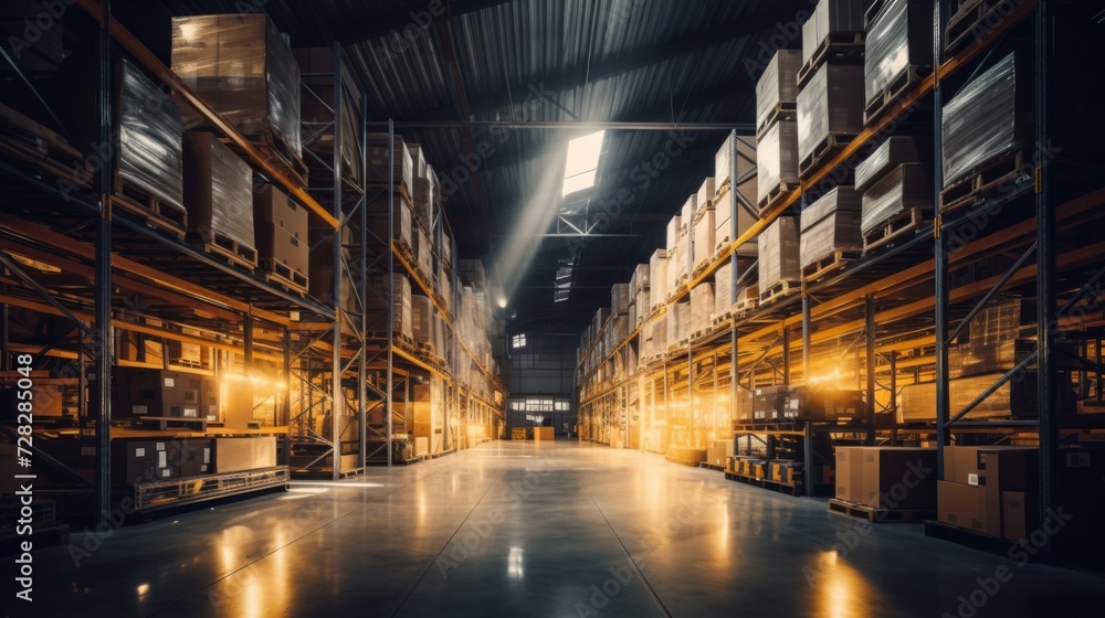 forklift in a warehouse