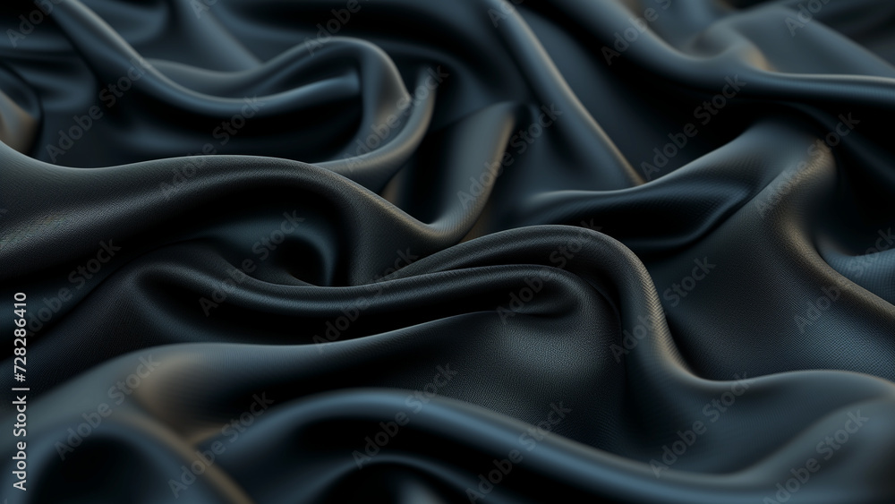 Obraz premium Sleek Sophistication: Close-Up of Black Matt Fabric