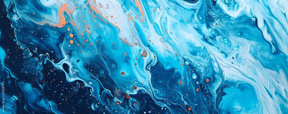 blue Fluid Art painting