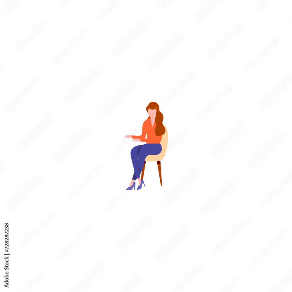 vector of sports people in orange clothes illustration