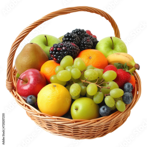 Fruit in Basket on transparency background PNG