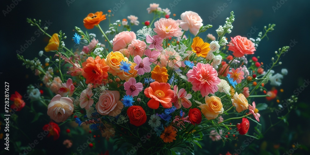 Flower Power A Vibrant Bouquet for the Month of Love Generative AI