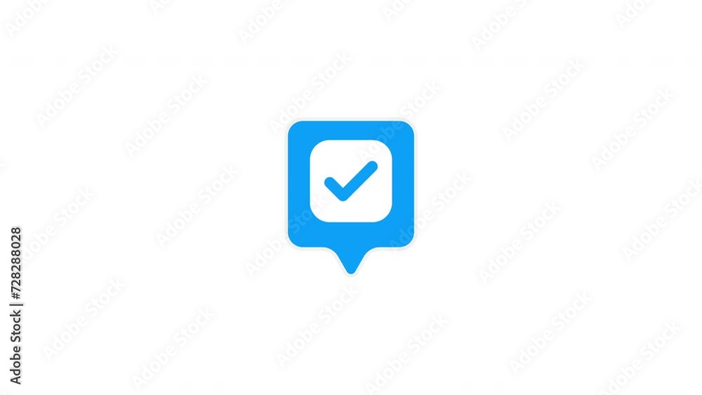 Blue check mark symbol animation on white background. 4k Video Blue check mark symbol animation on white background. 4k Video