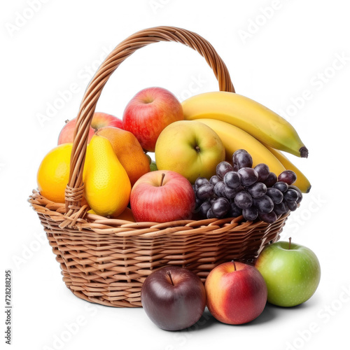 Fruit in Basket on transparency background PNG