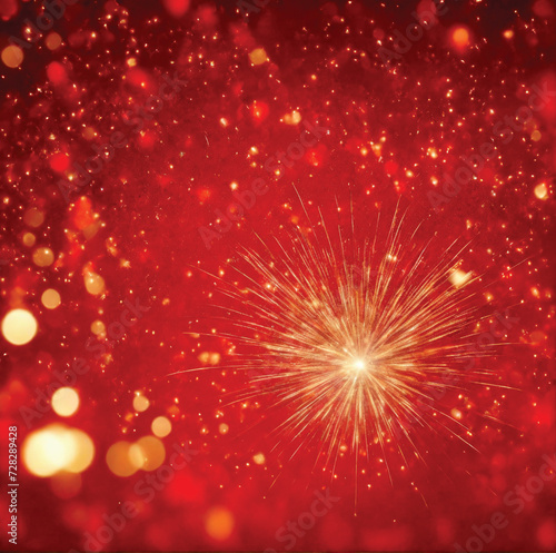 Red and Gold Abstract Background on Chinese New Year