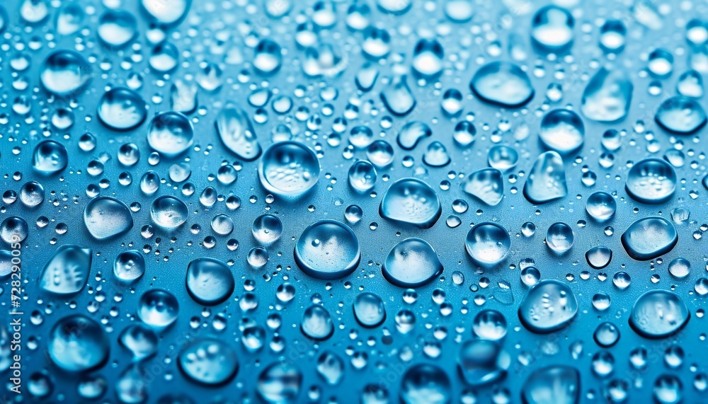 Water drops on a blue surface. Water drops on a blue surface.