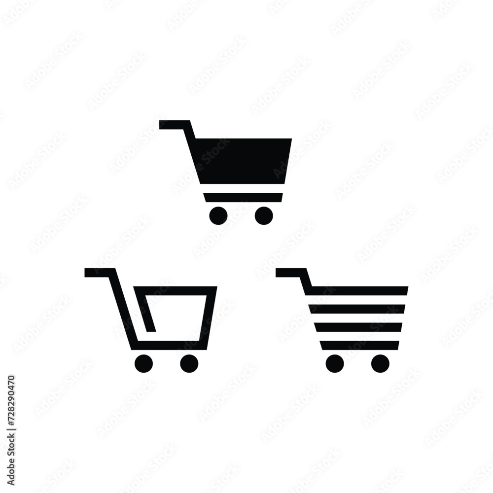 Simple and clean trolley icons