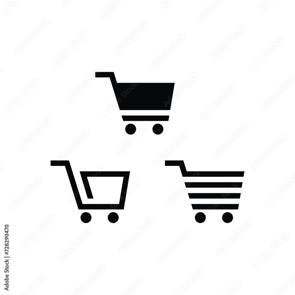 Simple and clean trolley icons Simple and clean trolley icons