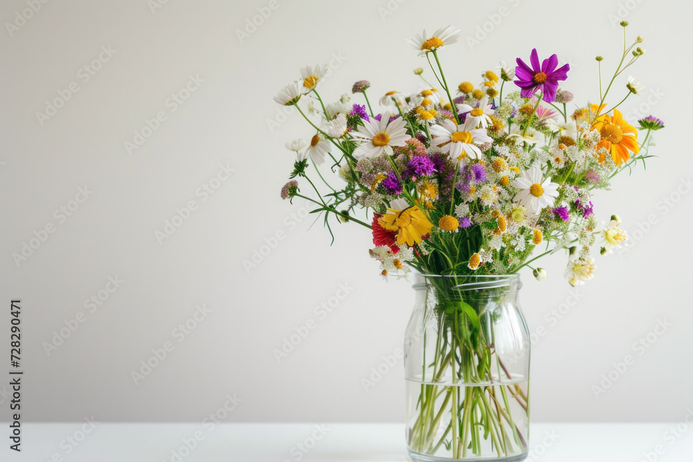 Colorful Vase Overflowing With Assorted Flowers