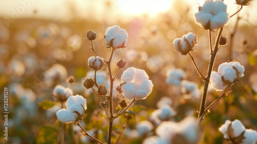 Blossoming organic cotton plant