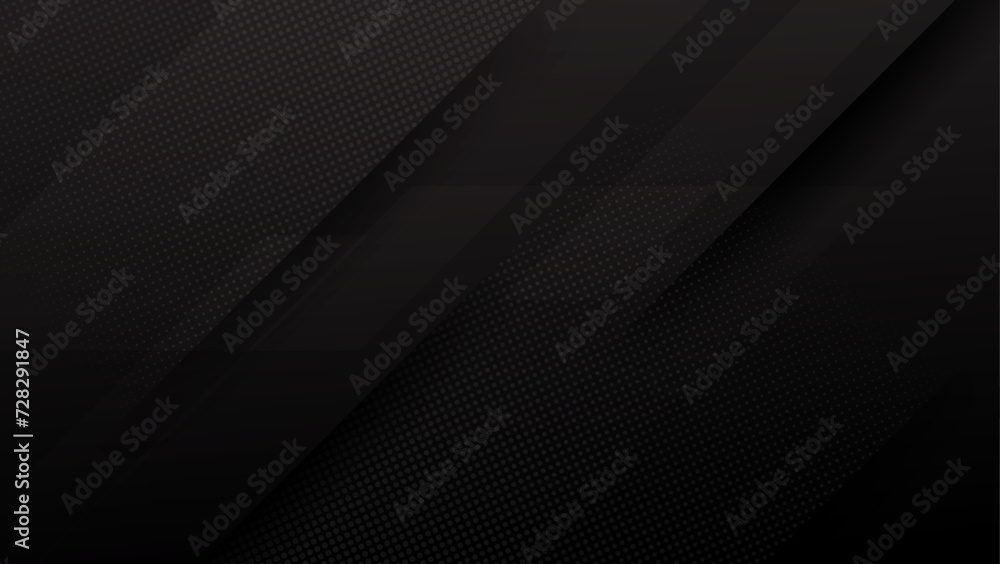 Obraz premium abstract black background with halftone and diagonal stripes. vector illustration