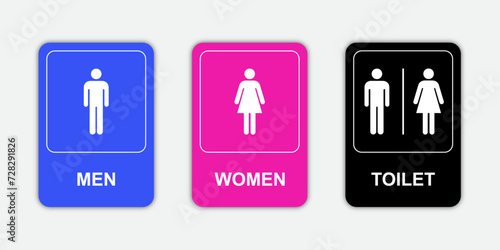 vector toilet signs on wall men and women