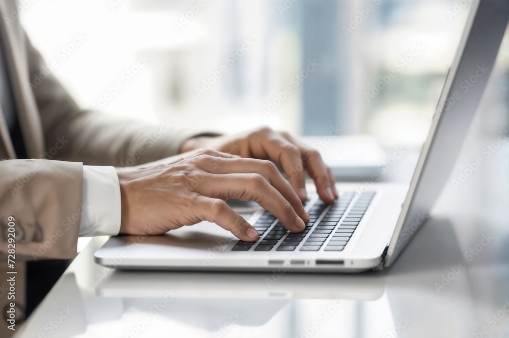 Businesswoman's Hand Close-Up Doing Online Tasks Businesswoman's Hand Close-Up Doing Online Tasks
