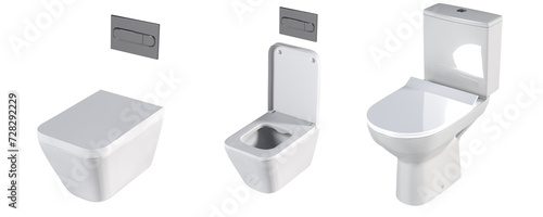 Lavatory pan isolated on a white background  bidet  3D illustration  and CG render