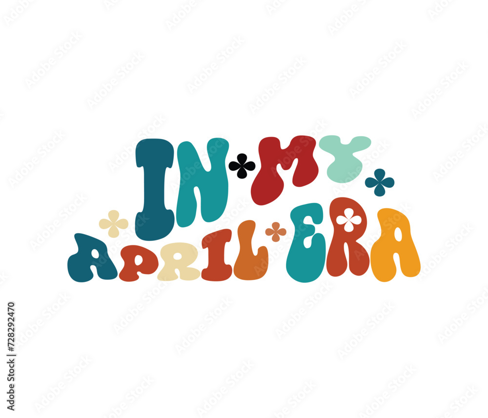 In my April era retro wavy t shirts design In my April era retro wavy t shirts design