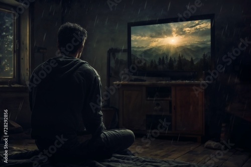 Watching Television in the Comfort of Home: A Side View of the Room