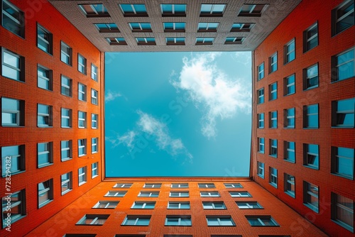 A Sky Full of Clouds in a Brick Building Generative AI
