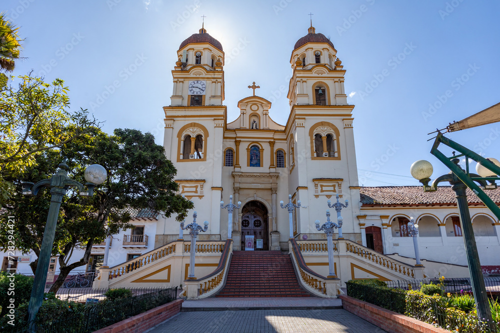 Beautiful church Iglesia de guascas in Guasca city, Cundinamarca department, Colombia.
