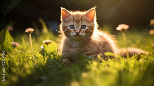 Cute kitty cat on the grass