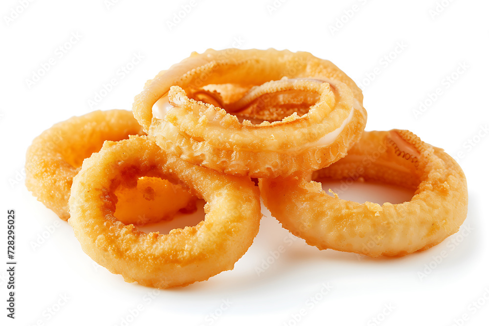 squid rings in batter isolated on white background squid rings in batter isolated on white background