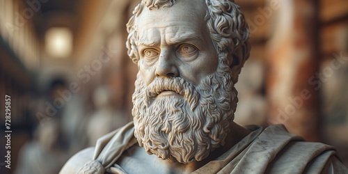 Greek Philosopher's Statue A Timeless Classic for Modern Decor Generative AI photo