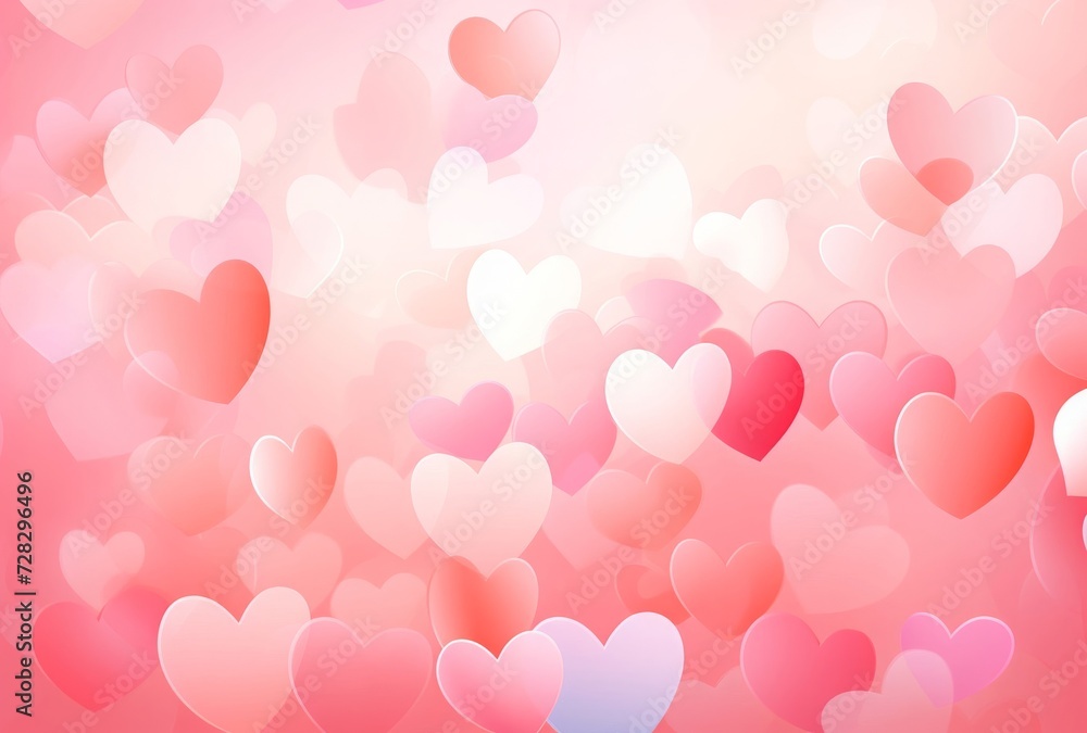 hearts on a pink background with some blurry behind them